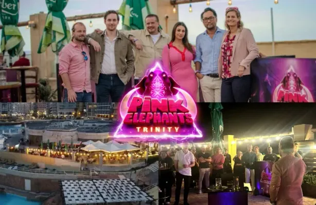 Pink Elephants Trinity Release Party in Malta illustration