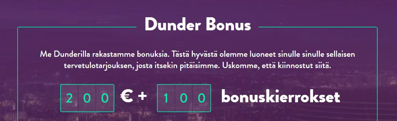 100% bonus 200€ asti + 100 ilmaiskierrosta