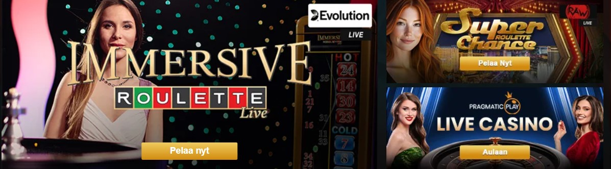 Videoslots Live-ruletti Bonuksilla