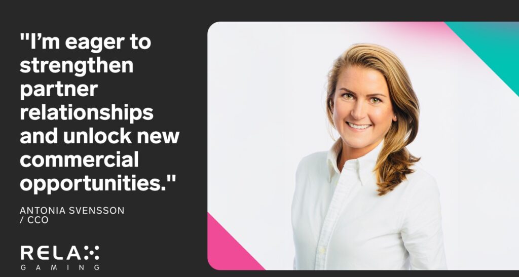 Relax Gaming on nimittänyt Antonia Svenssonin uudeksi Chief Commercial Officeriksi (CCO)