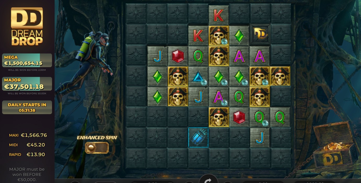 Treasure Tumble Dream Drop: Syvyysbonukset, kertoimet, free spins