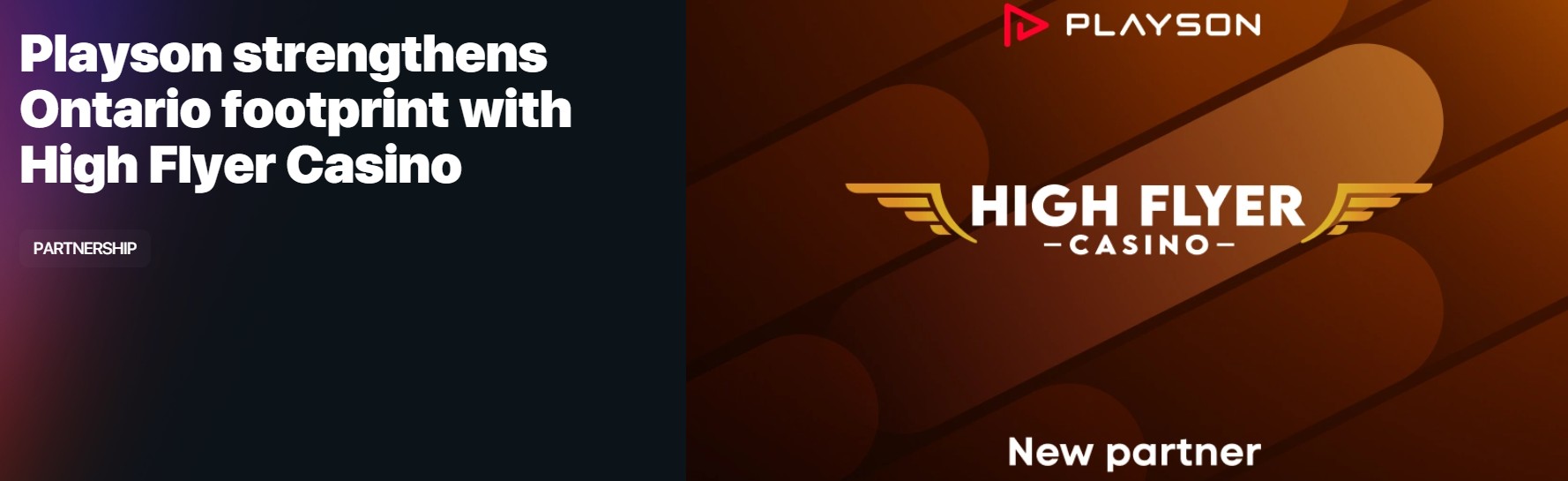 Playson partners with High Flyer Casino in Ontario, Canada.
